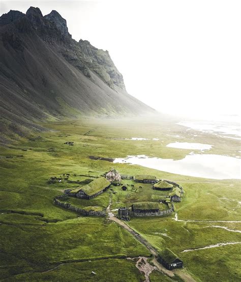Viking Village in Front of Vestrahorn Mountain, Iceland
