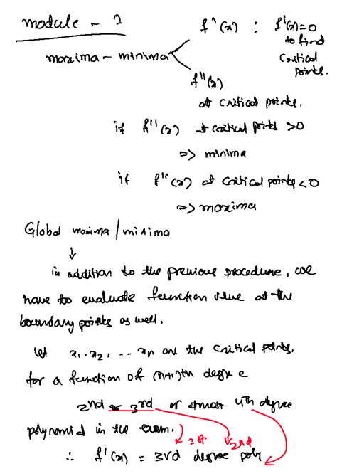 Module 1 & 2 Review: Critical Points & Calculus Concepts - Studocu