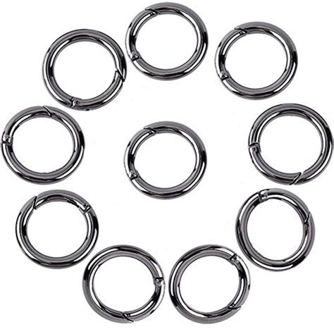 Onwon 20 Pieces Carabiners Rings - Zinc Alloy Round Carabiner Loaded ...