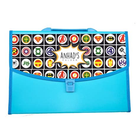 Personalised Blue Folder - Marvel Heroes