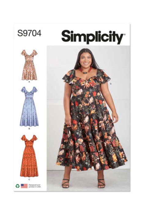 Plus-size Women’s Dress Sewing Pattern Simplicity S9704 Sizes 30W-38W ...