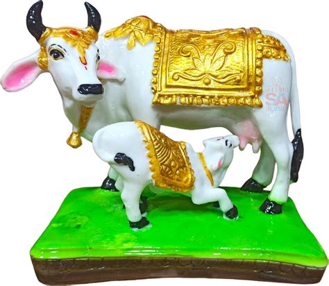 Buy SEVLIYA TRADERS Polyresin Jai Cow Statue/Showpiece/Murti Gift ...