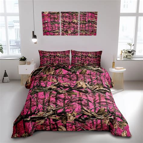 Amazon.com: Feelyou Pink Camouflage Bedding Set Queen Size All Purpose ...