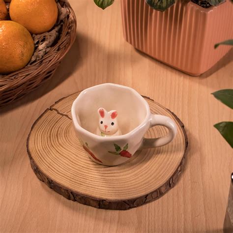 Buy Rare Planet Handcrafted Ceramic Rabbit Coffee Cup Set of 1 - Cute ...