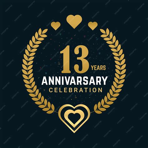 Premium Vector | 13 years anniversary celebration vector design with ...
