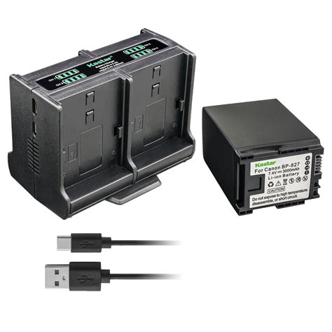 Kastar 1-Pack Battery and Quadruple Charger Compatible with Canon VIXIA ...