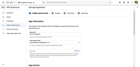 Create Application in Google Developer Console