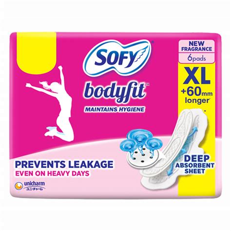 Sofy Bodyfit Sanitary Pads XL, 6 Count | Uses, Benefits, Price | Apollo ...