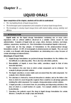 Liquid orals : definition . types ( solution , suspension etc) - (3 ...