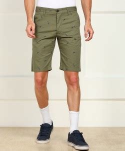 INDIAN TERRAIN Printed Men Green Chino Shorts - Buy INDIAN TERRAIN ...