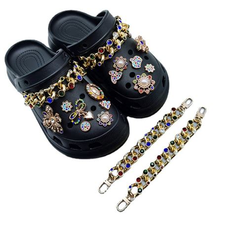 Custom Croc Charms Chain Honeybee Jibbitz Collection Colored Gems ...