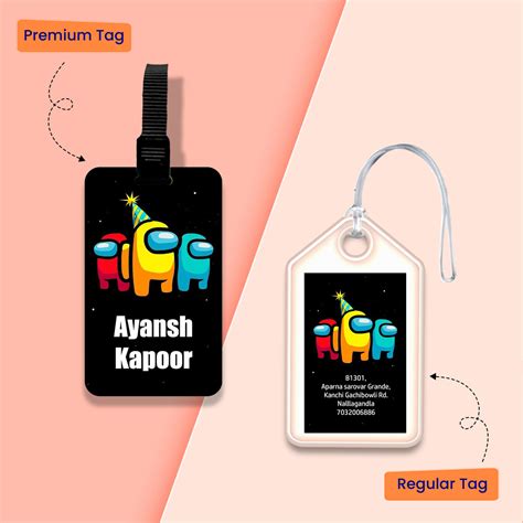 Personalized Bag Tags for Kids - Among Us Design