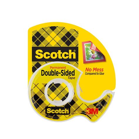 3M Double-Sided Tape with Dispenser, Permanent, 1/2 X 250 Inches, Clear ...