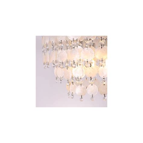 Buy TOCHIC Modern Capiz Shell Chandelier, Coastal Beach Chandelier for ...