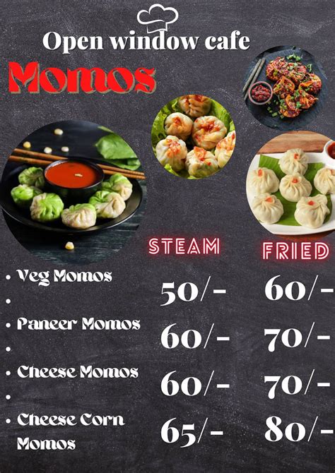 Menu at Open window cafe, Indore