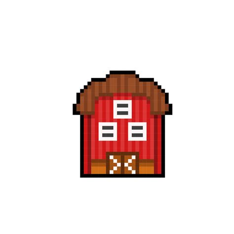 barn building in pixel art style 21660088 Vector Art at Vecteezy