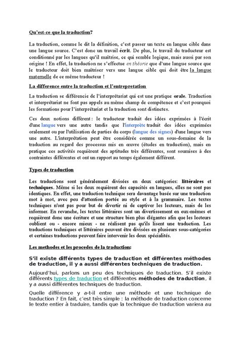 Translation material - It's a french document and it will help students ...