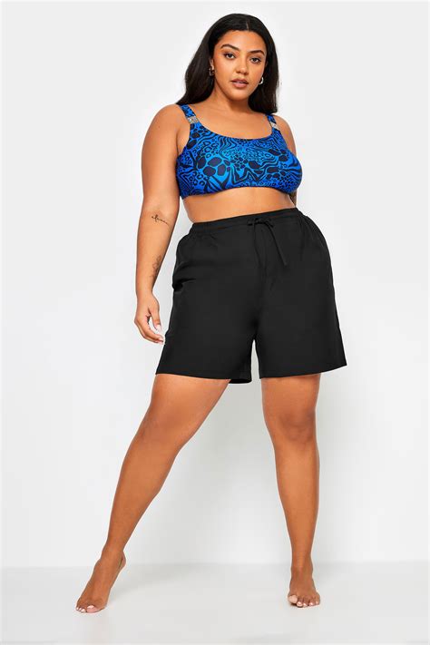 YOURS Plus Size Black Drawstring Swim Shorts | Yours Clothing