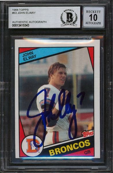 Lot Detail - John Elway Signed 1984 Topps Rookie Card with GEM MINT 10 ...