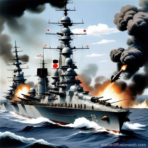 Yamato vs. Royal Navy: Naval Battle | Stable Diffusion Online
