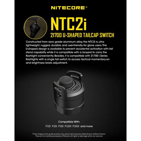 Nitecore NTC2i 21700 U-Shape Tail Cap Switch for Nitecore Flashlights ...