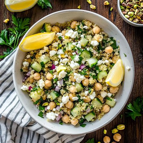 Quinoa Chickpea Salad with Lemon Dressing – Easy Recipe