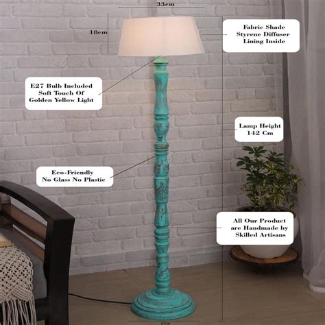 Buy HOMESAKE Wooden Floor Lamp from Homesake at just INR 6798.0