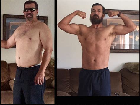 M/55/6’3” [240lbs>205lbs](12 months). In the first pic I had already ...