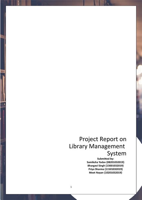 Group 9 Library Management System - Pro j e ct R epor t on Li brar y M ...