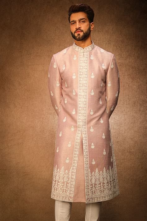 Elite Mauvish Sherwani Set for Men | Char Chaand