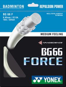 YONEX BG66 Force - White 0.65 Badminton String - 10 m - Buy YONEX BG66 ...