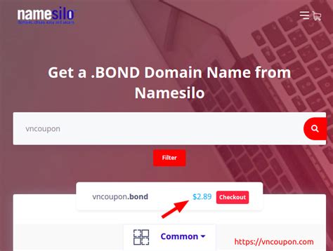 NameSilo - 节省 优惠95% .BOND 域名 Name on 首年