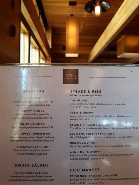 Menu at FD's Grillhouse pub & bar, Springfield