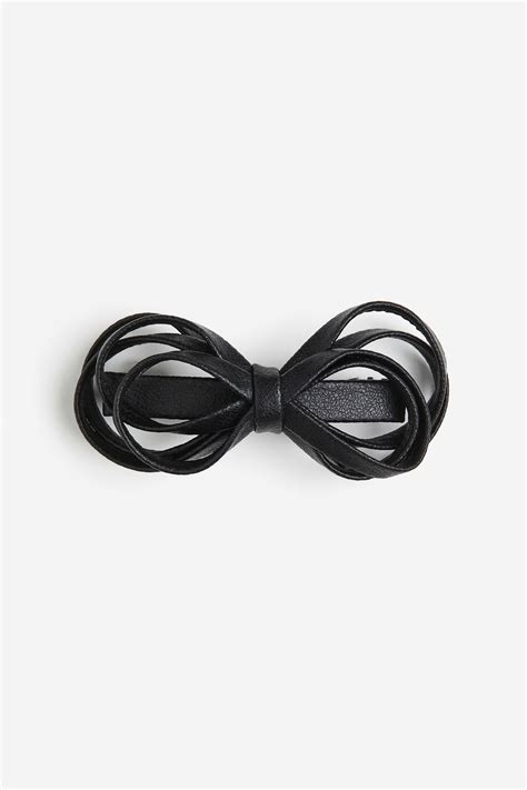 Bow-decorated hair clip - Black - Ladies | H&M IN