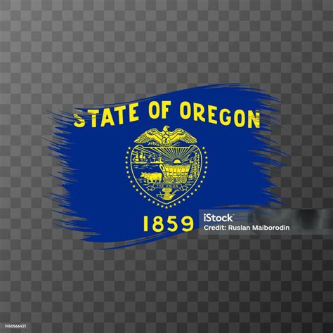 Oregon State Flag In Brush Style On Transparent Background Vector ...