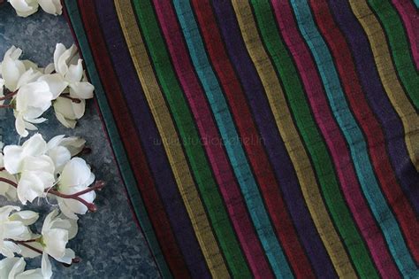 Multi colour striped raw silk fabric – STUDIO PEHEL