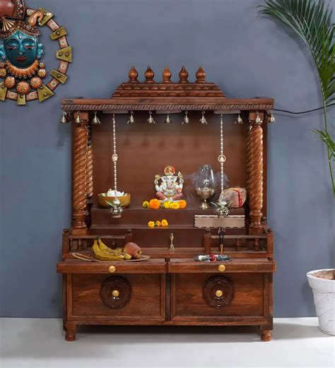 South Indian Style Solid Sheesham Wood Pooja Mandapam | DDASSMANDAP111 ...