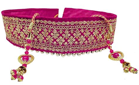 Navti Creations Women's Pink (Raani) Kamarband With Check Design Gliter ...