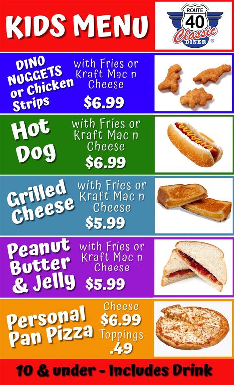 Menu at Route 40 Classic Diner restaurant, Grindstone