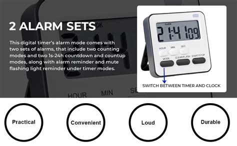 Buy HASTHIP® LCD Digital Timer Magnetic Alarm Clock with Flash Reminder ...