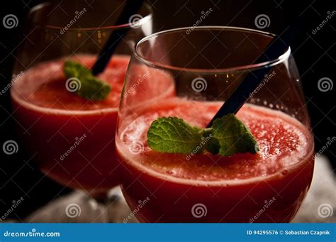 Red melon slushy drink stock photo. Image of drink, crushed - 94295576