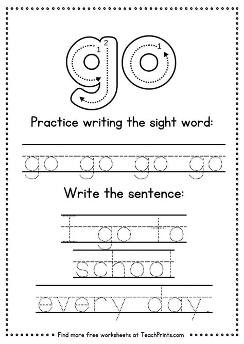 Sight Word Go Worksheet 的图像结果