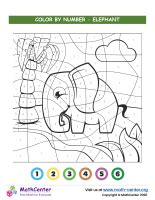 Color By Numbers - Elephant | Coloring Activities | Math Center