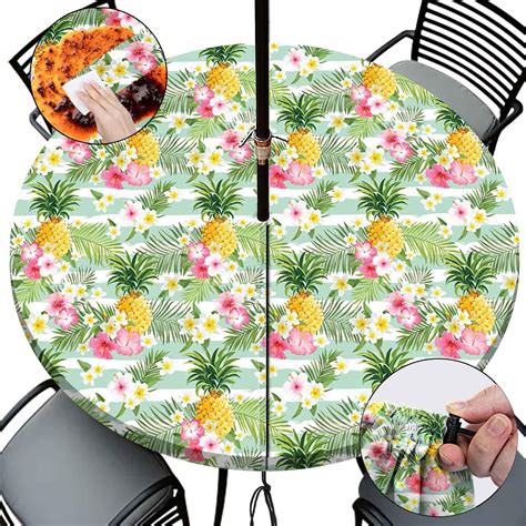 Amazon.com: opstellen Round Tablecloth with Umbrella Hole and Zipper ...