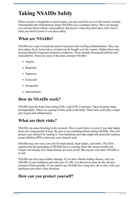 NSAIDs 的图像结果