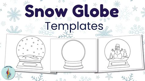 Snow Globe Template Set for Christmas Ornaments, Snowglobe Coloring ...