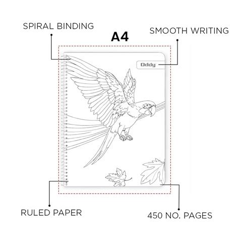 Oddy Metal Spiral note book - 5 Section A4 Size - (MSP-A4-300 5S ...