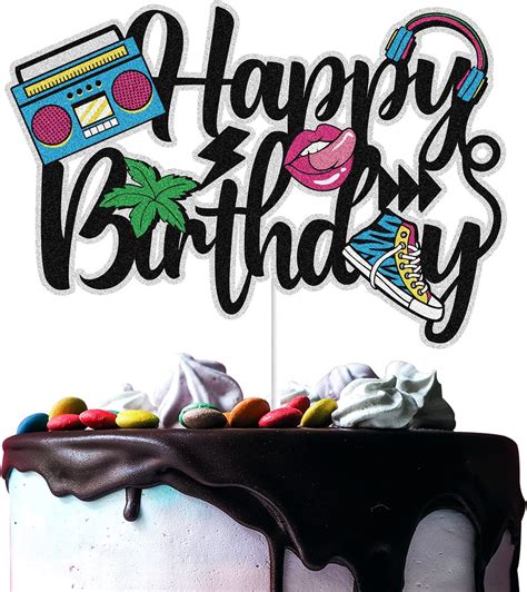 80’s 90’s Happy Birthday Cake Toppers Retro Hip | Ubuy India