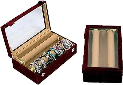 Kuber Industries Wooden 1 Piece Four Rod Transparent Velvet Bangle ...