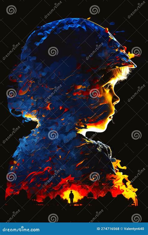 Image of Child Wearing Hat with Fire Coming Out of it. Generative AI ...